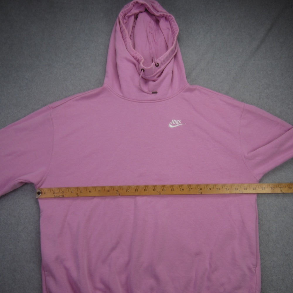Nike Hoodie Womens‎ Medium Pink Funnel Neck Hoodie Swoosh Oversized Sweatshirt - Picture 10 of 14